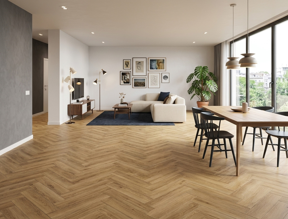 OBYVACIA IZBA s SPC vinylovou podlahou Nemo Floor Herringbone